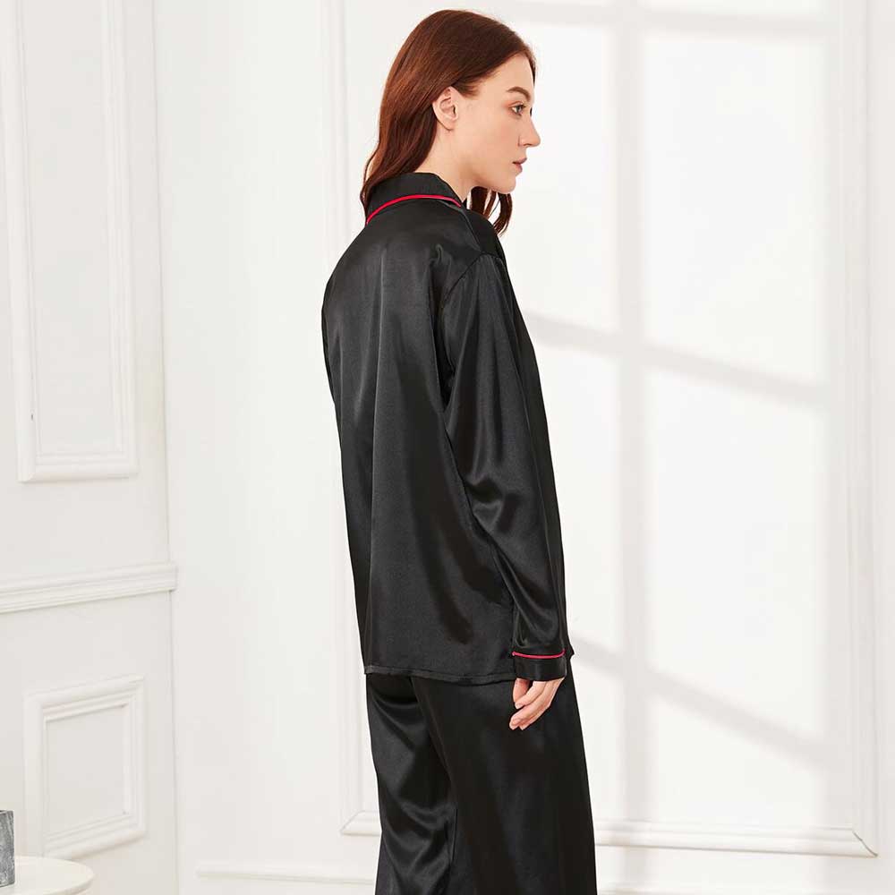 FK Women’s Lapel Style Silk Fancy Night Suit Women's Sleep Wear FKG 
