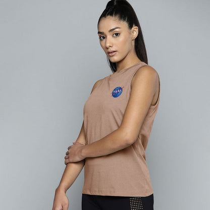 Safina Women's Nasa Embroidered Crew Neck Sleeveless Shirt