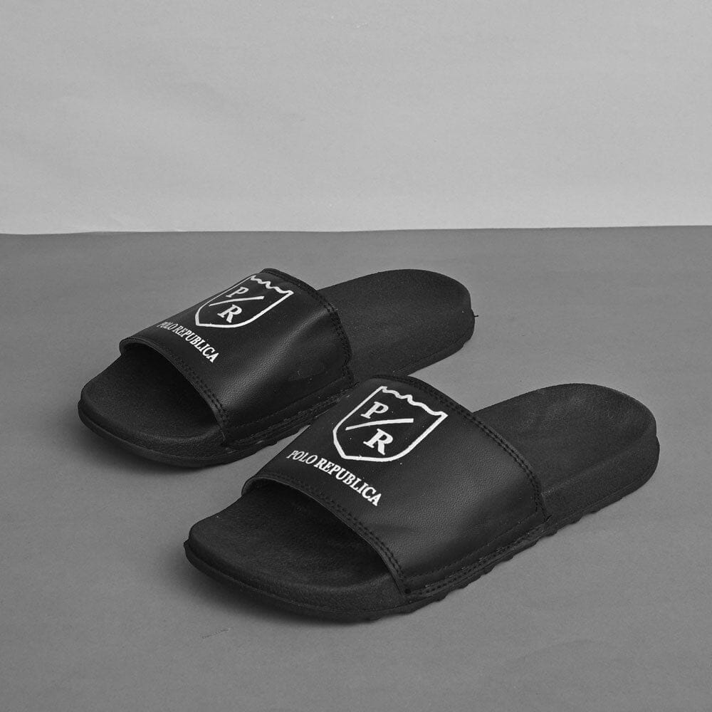Men's PR Logo Printed Style Slides Men's Shoes SNAN Traders Black EUR 39 
