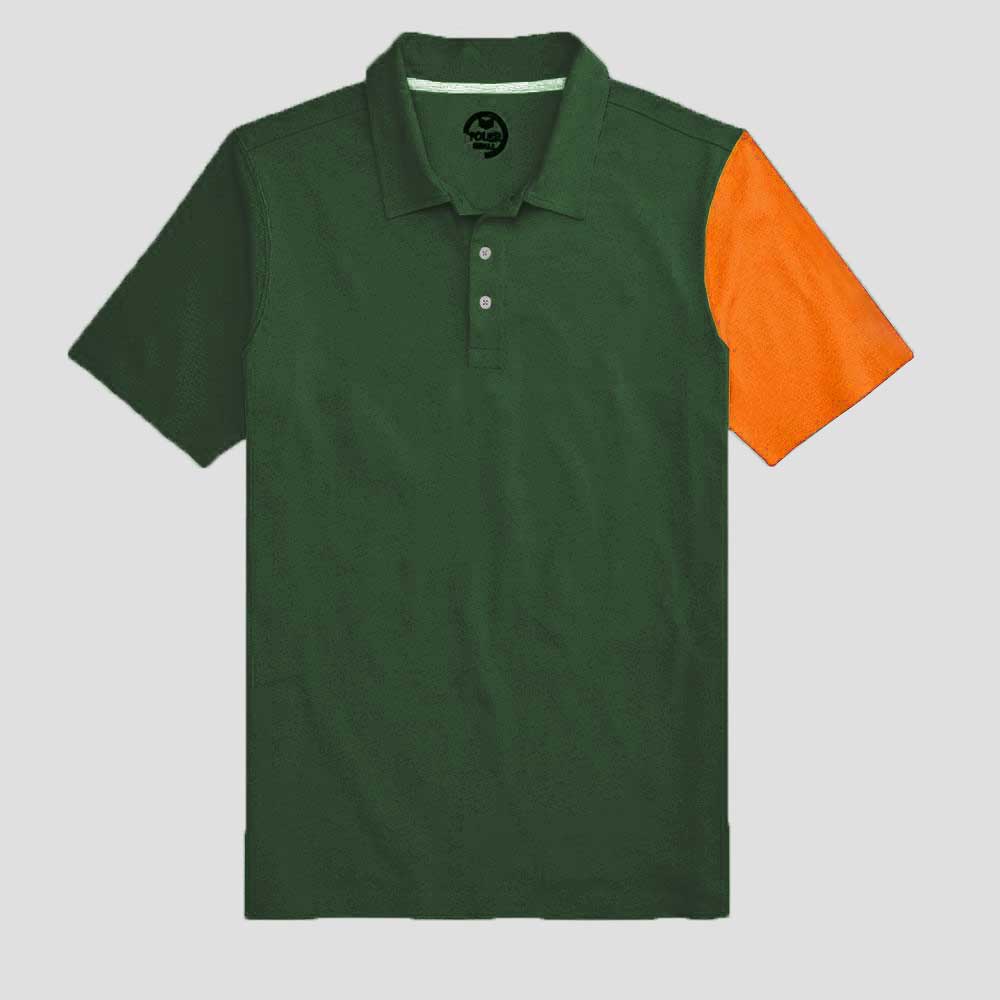 Poler Men's Contrast Colour Sleeves Polo Shirt Men's Polo Shirt IBT Bottle Green S 