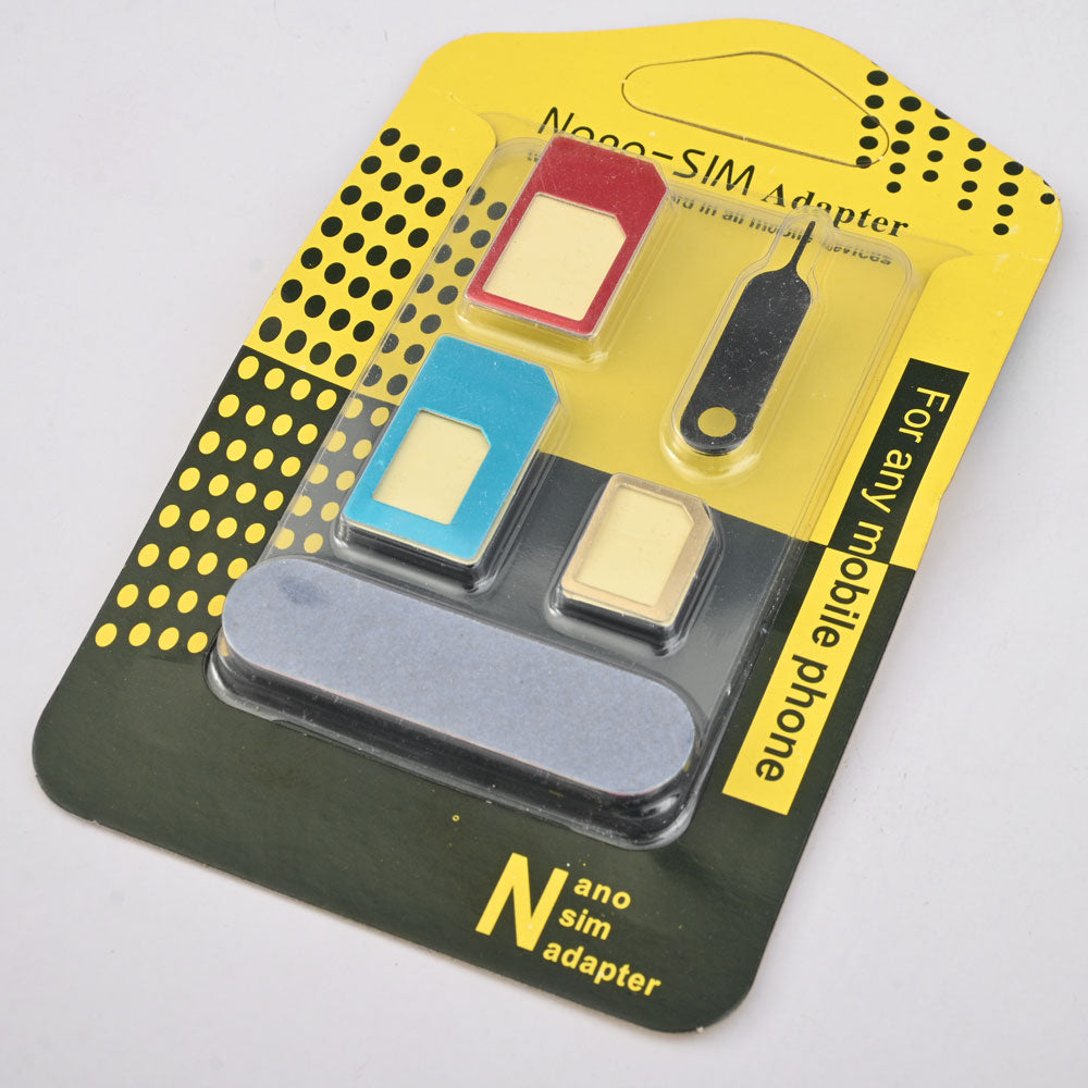 Nano Macro Metal All Sim Adapter With Sim Ejector Pin Mobile Accessories NB Enterprises Multi 