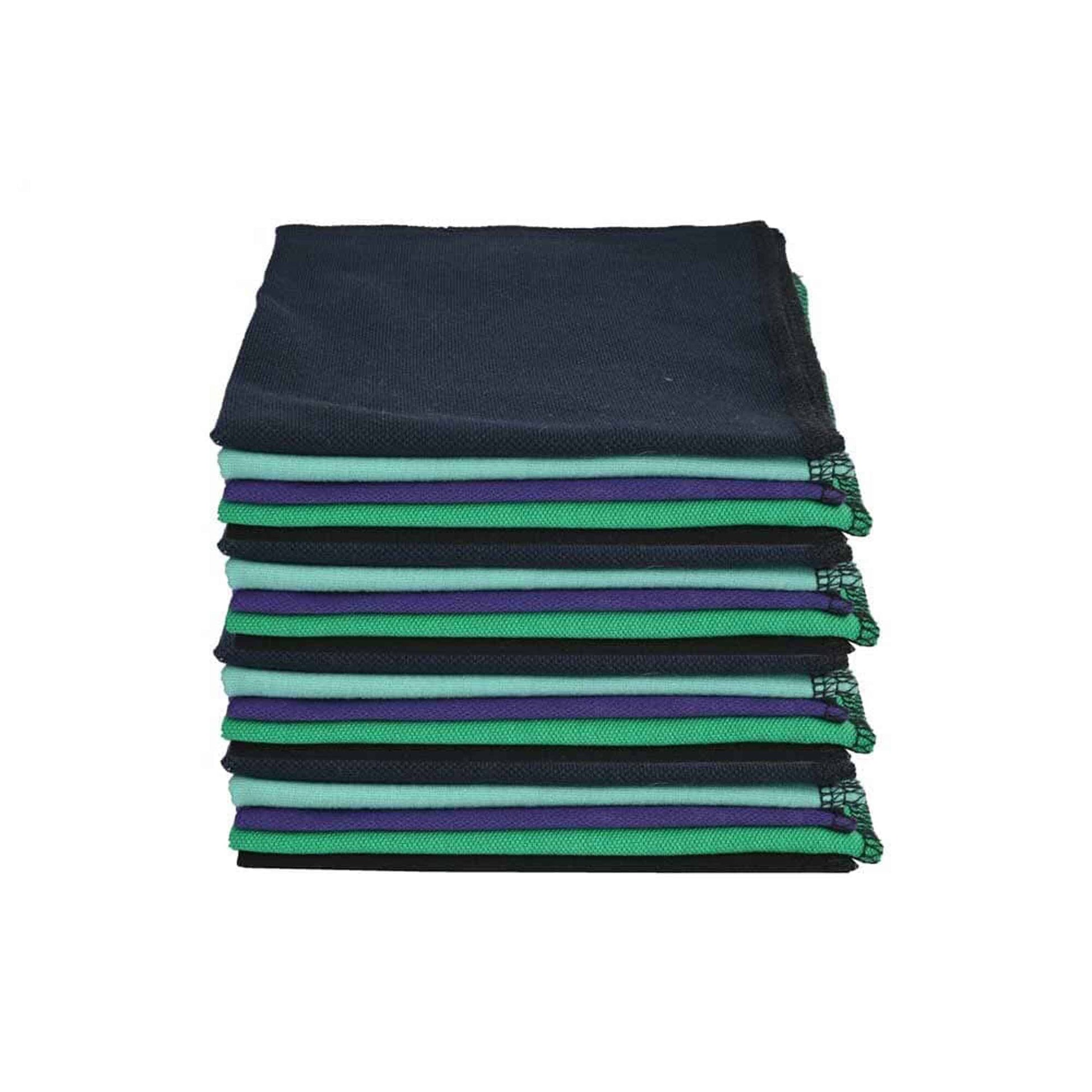 Polo Republica Cleaning Cloth (13x13 inches) Cleaning Accessories Image Mix(Overlocked) Pack of 10 