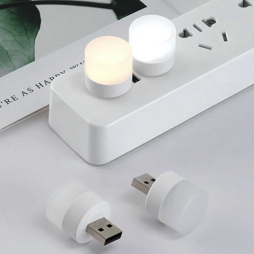 White USB Portable LED Mini Bulb Mobile Accessories NB Enterprises 