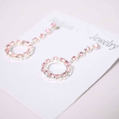 Fashion Women Round Shape Earrings Set Jewellery HIT Pink 
