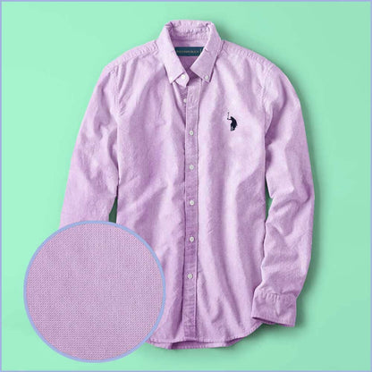Polo Republica Men's Premium Pony Embroidered Plain Casual Shirt II Men's Casual Shirt Polo Republica Lavender S 