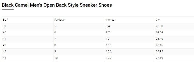 Black Camel Men's Open Back Style Sneaker Shoes Men's Shoes Hamza Traders 