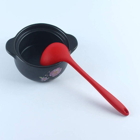 Long Handle Heat Resistant Solid Silicone Spatula Kitchen Accessories ALN 