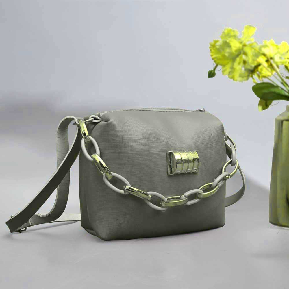 Women's/Girl's Chain Style Small Hand/Shoulder Bag bag SNAN Traders Slate Grey 