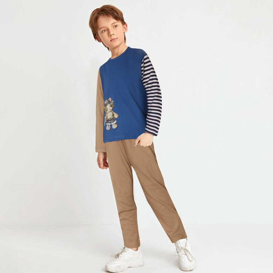 Boy's Mi-Jo Printed Long Sleeve Sleeping Tee Shirt Babywear First Choice 