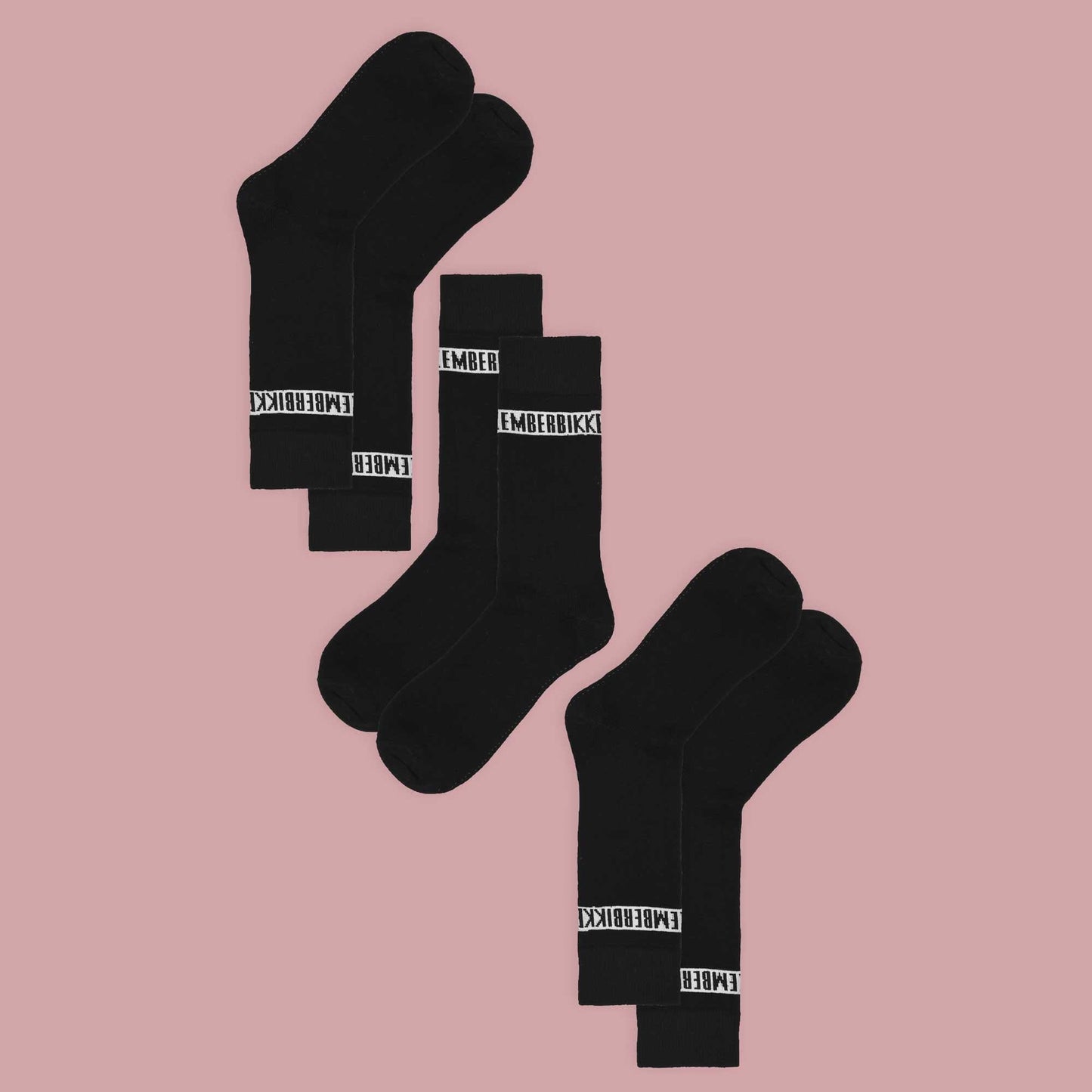 Men's Kirkwall Printed Style Crew Socks - Pack Of 3 Pairs Socks ALE Black EUR 36-38 