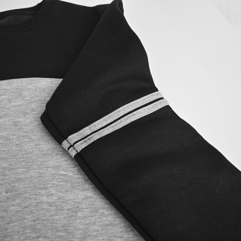 Men's Heredia Panel Design Long Sleeve Fleece Sweat Shirt Men's Sweat Shirt IBT 