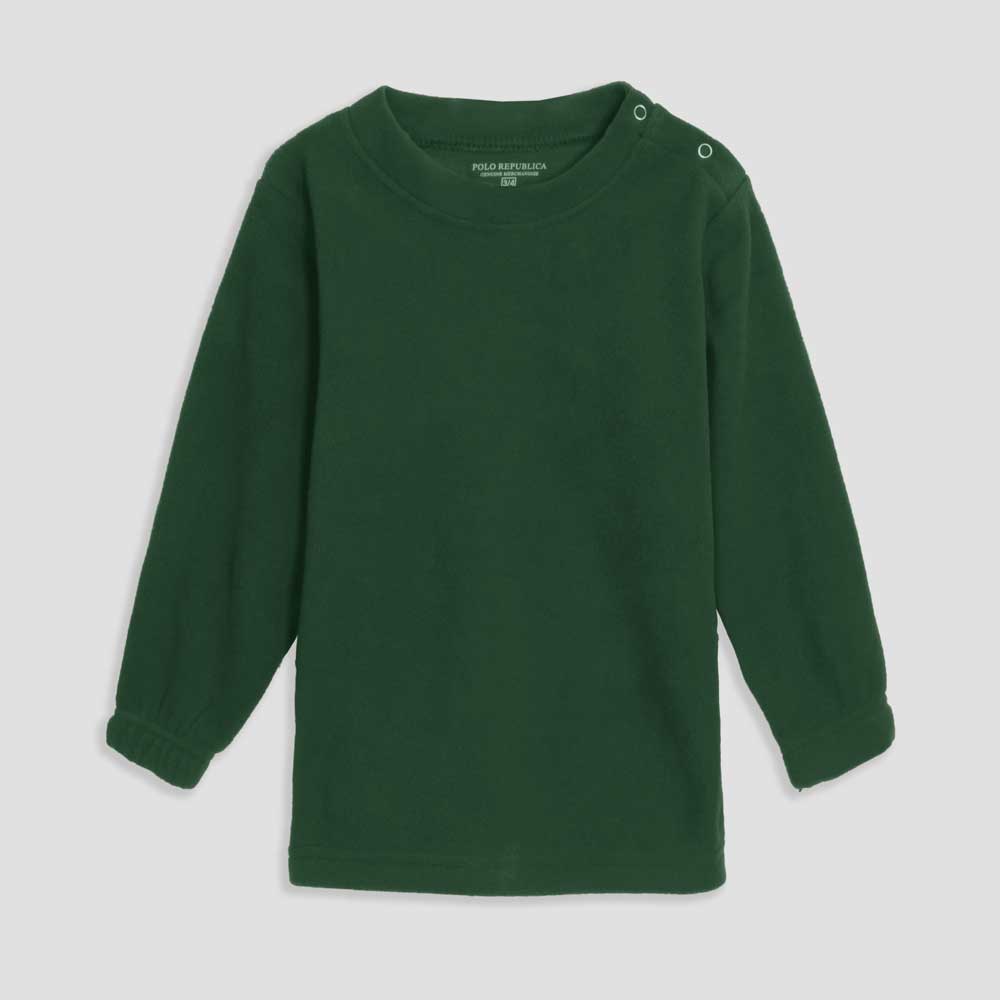 Polo Republica Kid's Polar Fleece Buttoned Neck Sweat Shirt Boy's Sweat Shirt Polo Republica Green 3-4 Years 