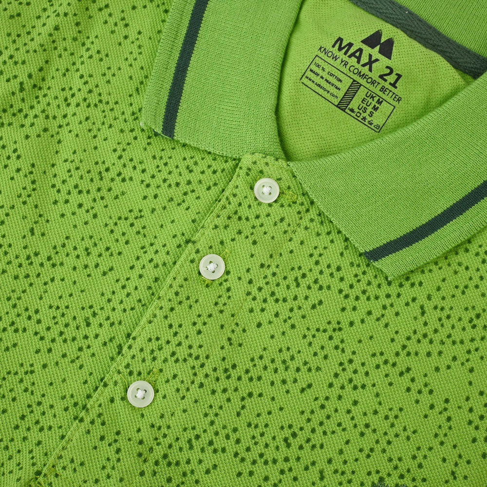 Max 21 Men's Dots Embroidered Style Short Sleeve Polo Shirt Men's Polo Shirt SZK 