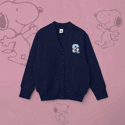 Smart Blanks Kid's Snoopy's Printed Long Sleeve Fleece Cardigan Boy's Sweat Shirt Fiza Navy XS(3-4 Years) 