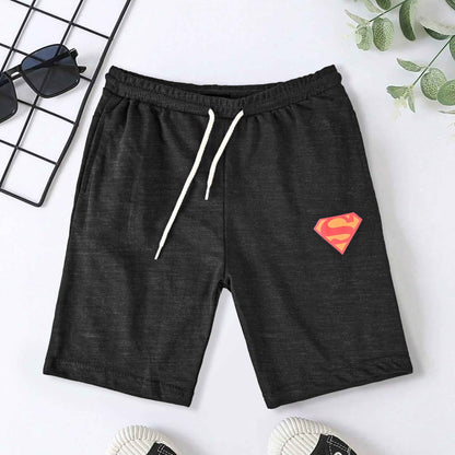 Max 21 Kid's Superman Logo Design Shorts Kid's Shorts SZK Charcoal 3-4 Years 