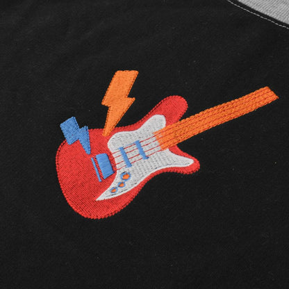 Safina Kid's Guitar Embroidered Raglan Fleece Sweat Shirt Girl's Sweat Shirt Image 