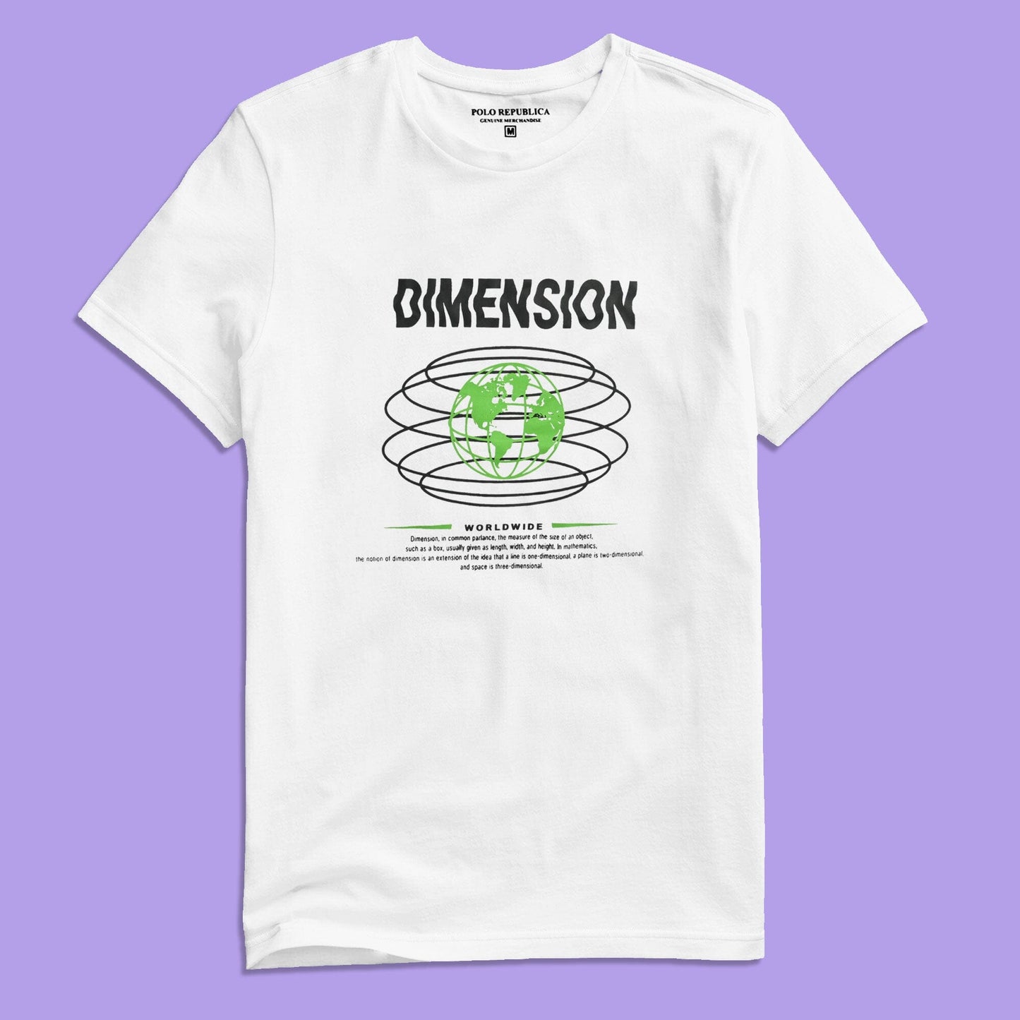 Polo Republica Men's Dimension Printed Crew Neck Tee Shirt