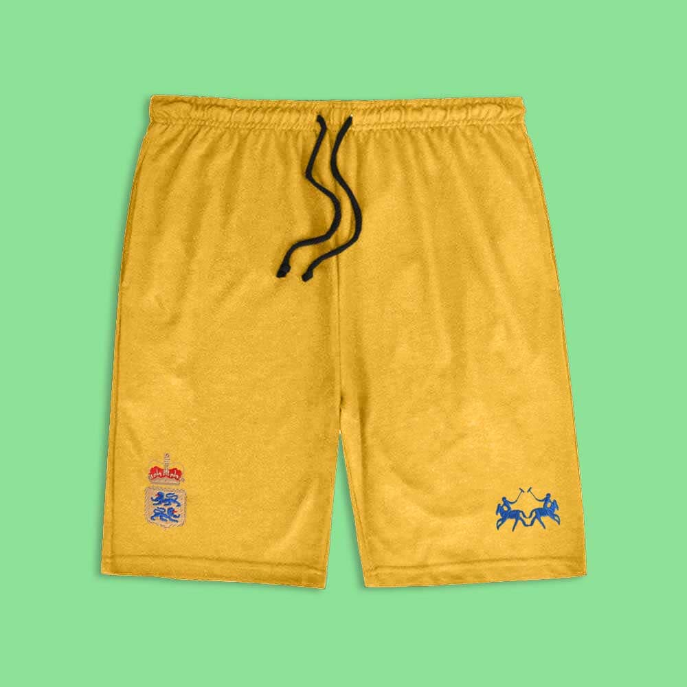 Polo Republica Men's 2 Horse & Crest Embroidered Pique Shorts Men's Shorts Polo Republica Yellow S 