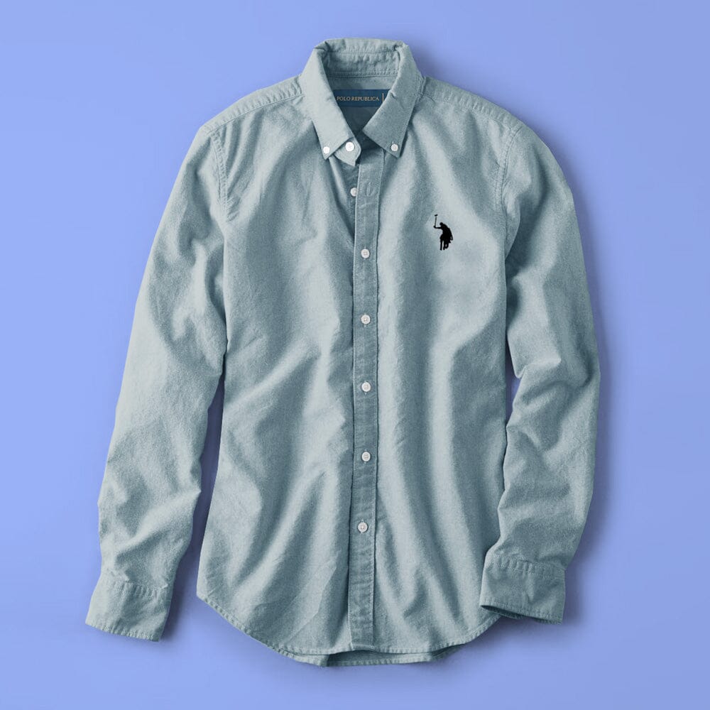 Polo Republica Men's Premium Pony Embroidered Plain Casual Shirt III Men's Casual Shirt Polo Republica Slate Grey S 