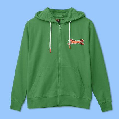Le Tiger Men's Logo Printed Fleece Zipper Hoodie Men's Zipper Hoodie Xclusive Fashion Green XS 