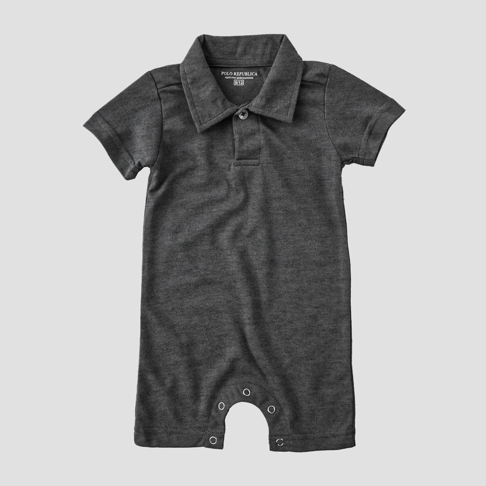 Polo Republica Zodian Short Sleeve Baby Romper Romper Polo Republica Charcoal 0-3 Months 