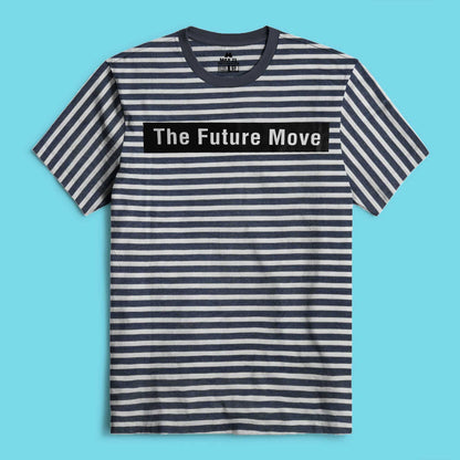 Max 21 Men's Future Move Printed Stripes Style Short Sleeve Tee Shirt Men's Tee Shirt SZK White & Navy S 