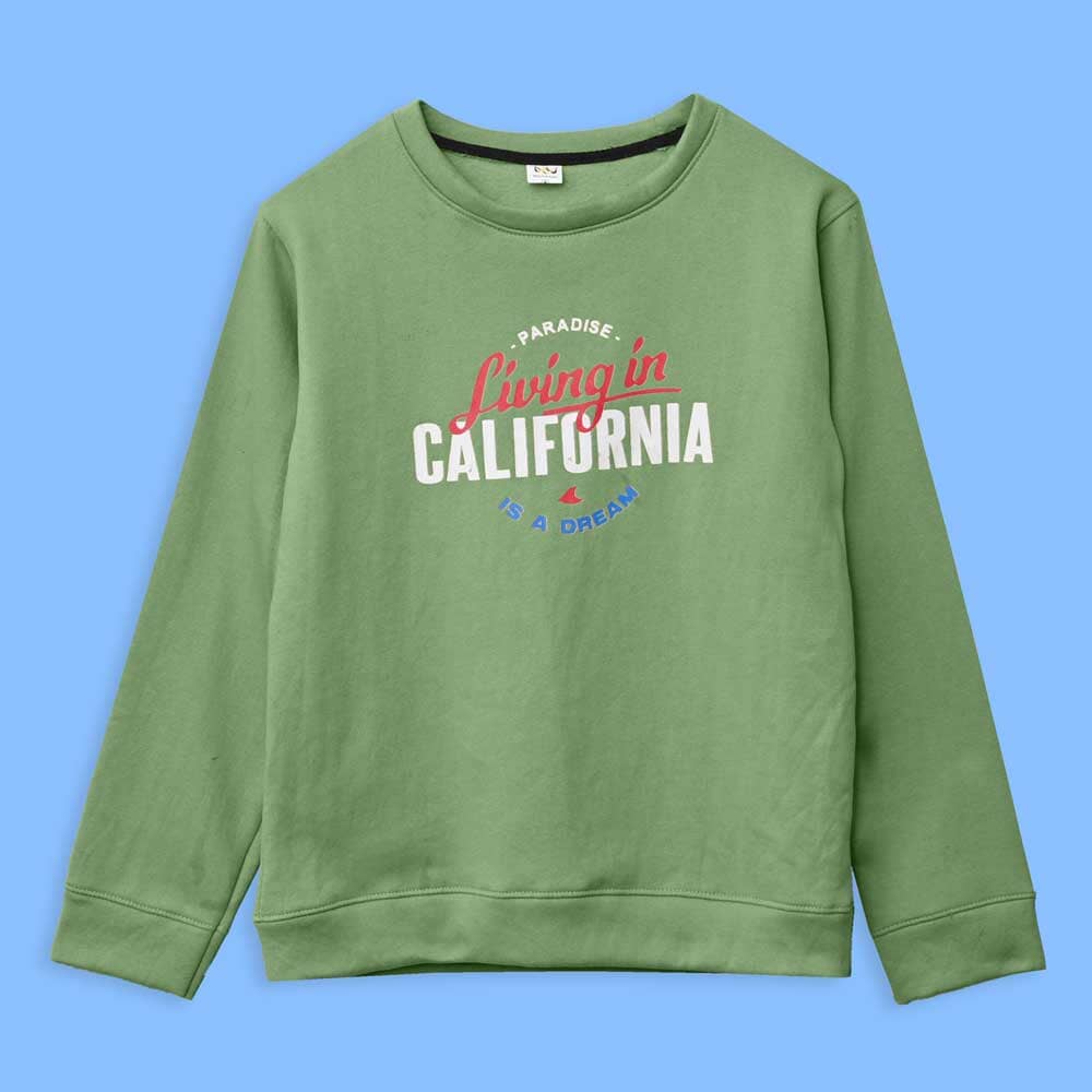 Richman Men's California Printed Fleece Sweat Shirt Men's Sweat Shirt ASE Green S 