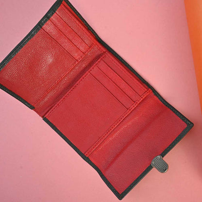 SFS ART: 914 Women's Push Lock Cow Leather Wallet Hand Bag SFS 