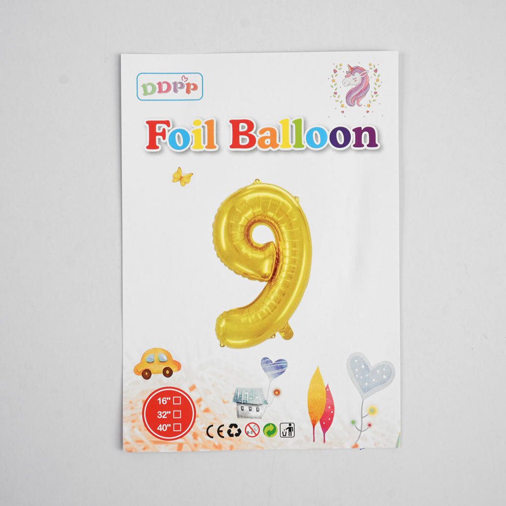 Unicorn Golden Number Digits Balloons Kid's Accessories SPT Gold 9 