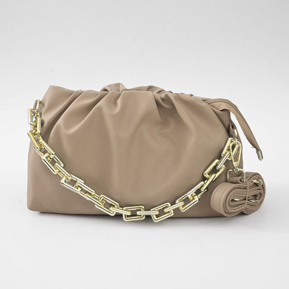 Women's Strasbourg PU Leather Classis Hand/Shoulder Bag bag SNAN Traders Beige 