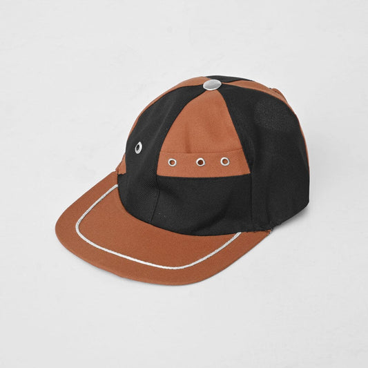 Kid's Contrast Color Design Summer Cap Headwear SRL Black & Rust 