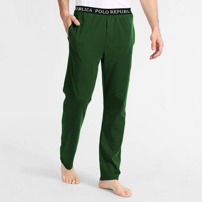  Polo Republica Men's Essentials Jersey Lounge Pants Bottle Green