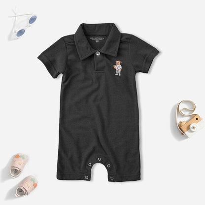 Polo Republica Bear 5 Printed Design Short Sleeve Baby Romper Romper Polo Republica Charcoal 0-3 Months 