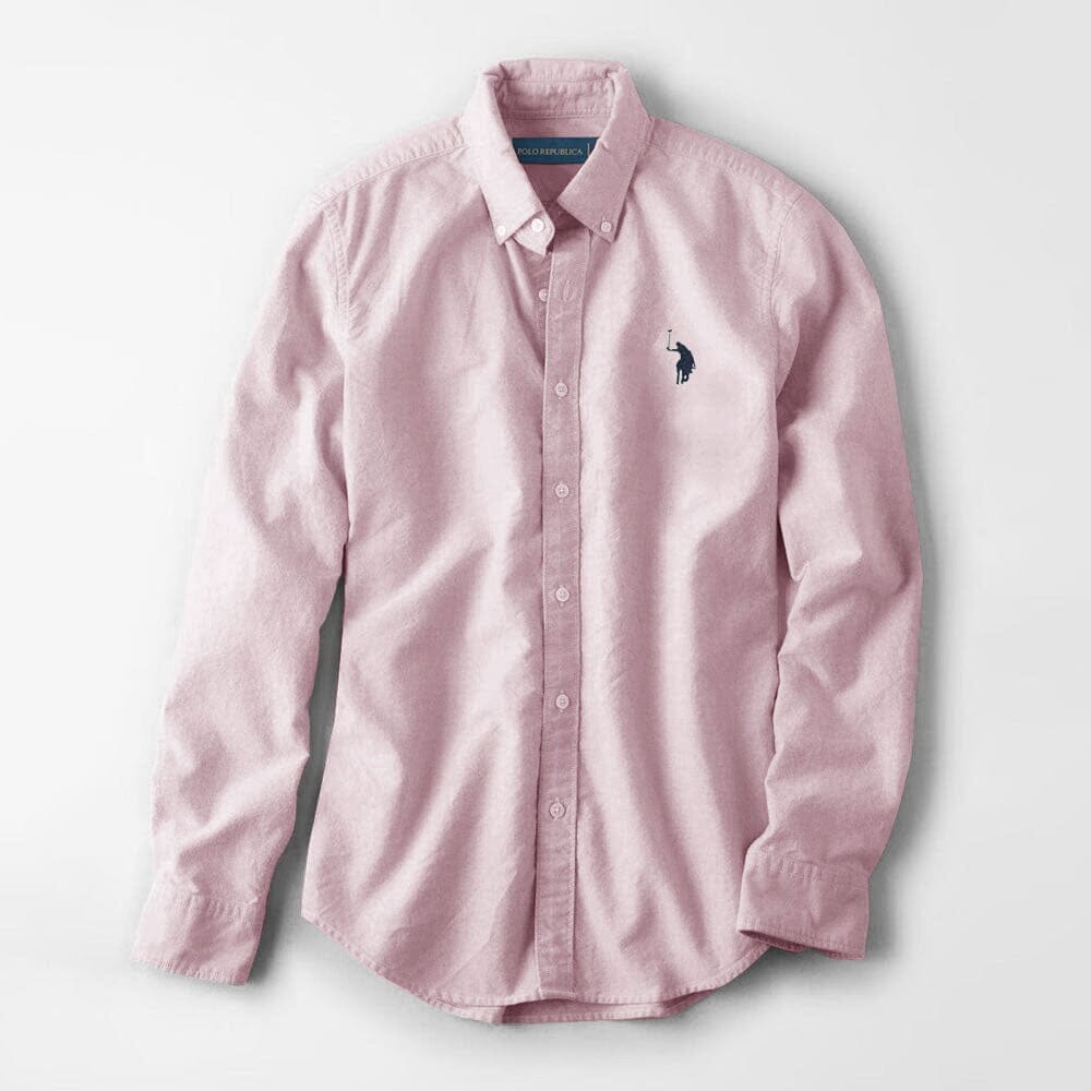 Polo Republica Men's Premium Pony Embroidered Plain Casual Shirt II Men's Casual Shirt Polo Republica Coral Pink S 