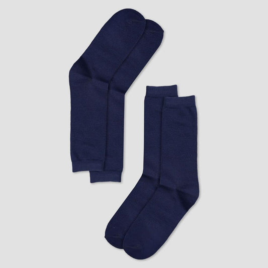 Kid's Savanna Pack of Two Pairs Crew Socks Socks RKI EUR 24-28 Navy Blue 