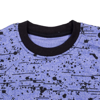 Kids Cut Label Dots & Line Printed Crew Neck Terry Sweat Shirt Boy's Sweat Shirt SRK 