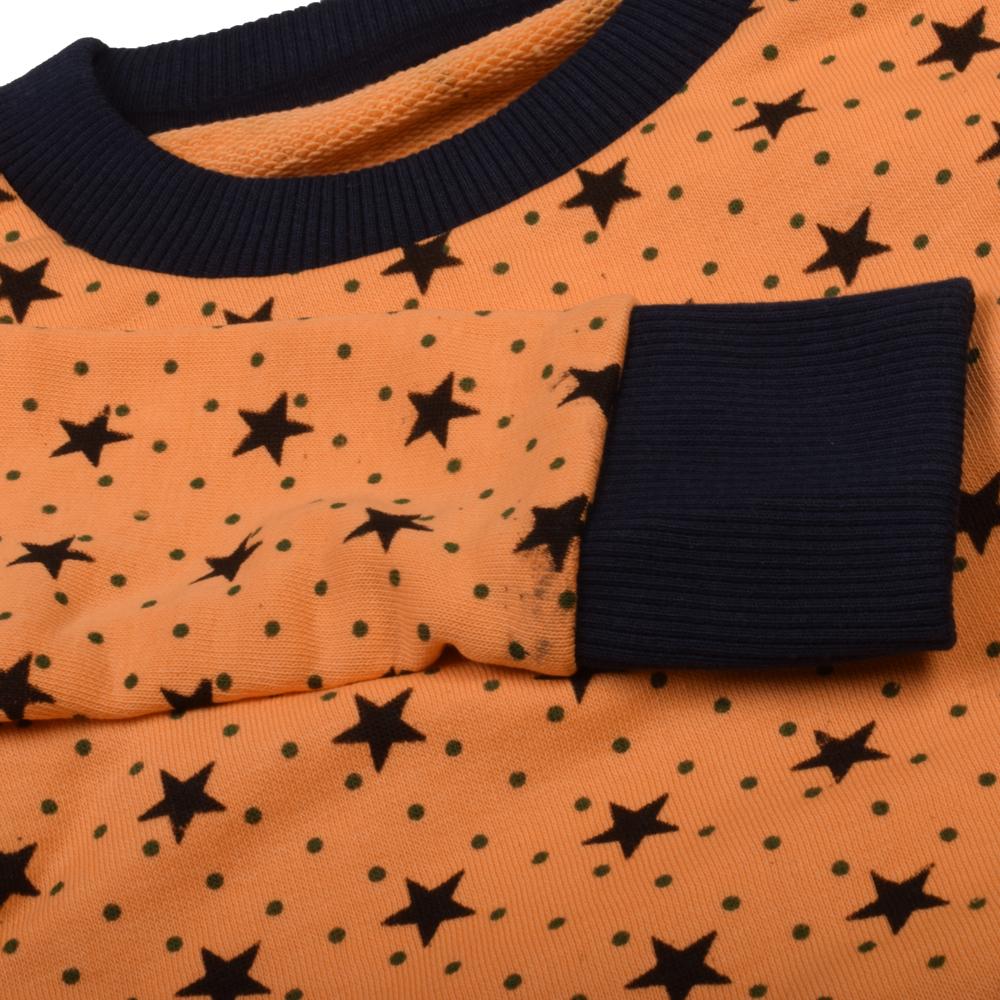 Stars Printed Kids Cut Label Crew Neck Terry Sweat Shirt Boy's Sweat Shirt SRK 