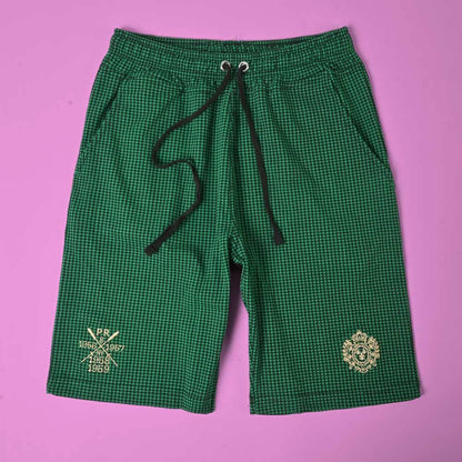 Polo Republica Men's Crest & Mallet Embroidered Shorts. Made-With-Waste Men's Shorts Polo Republica Gingham Green S 