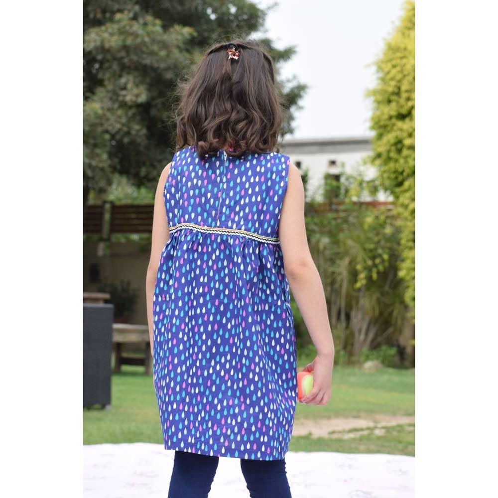 Safina Kid's Kendral Tear Drops Printed Sleeveless Frock Girl's Frock Bohotique 