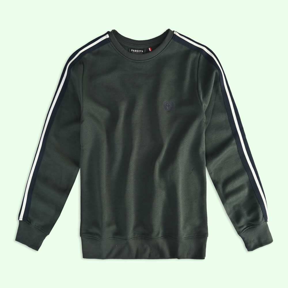 Premium Urban Boy's Logo Embroidered Fleece Sweat Shirt Boy's Sweat Shirt LFS Bottle Green 8-10 Years 