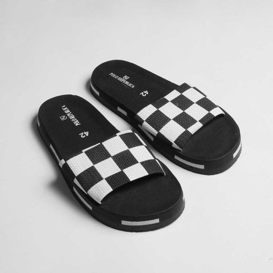 Polo Republica Men's Checkered Ultra Light Casual Slippers Men's Shoes Hamza Traders 