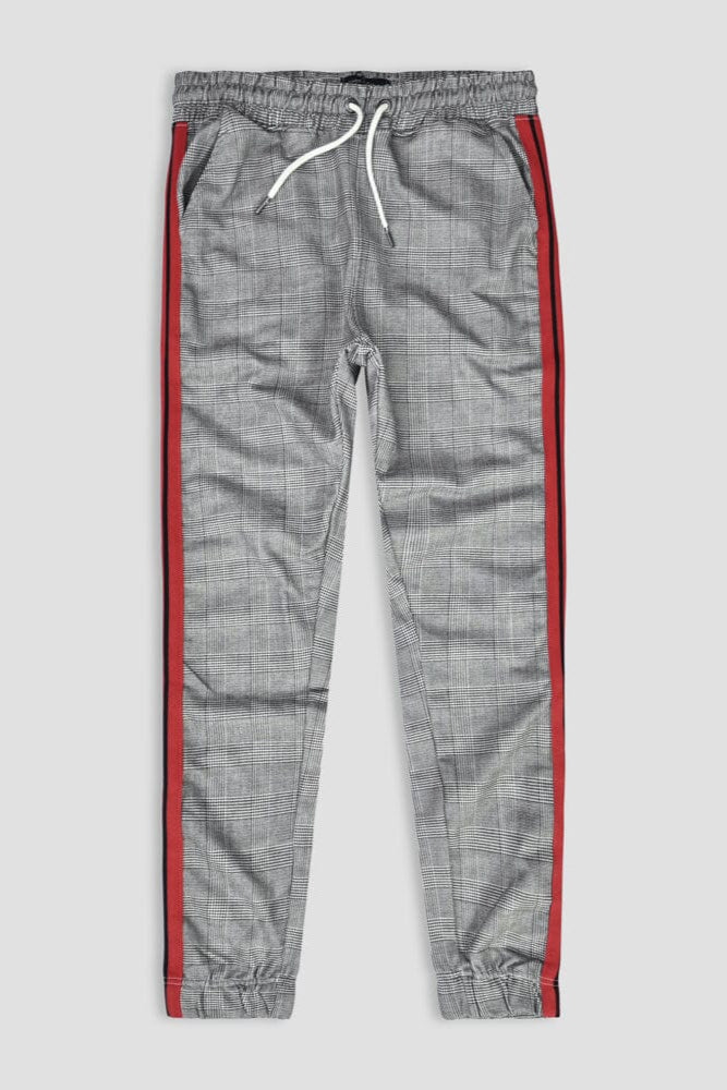 Archer & Finch Men's Dalkeith Straps Jogger Pants Men's Trousers LFS Grey & Red XS 