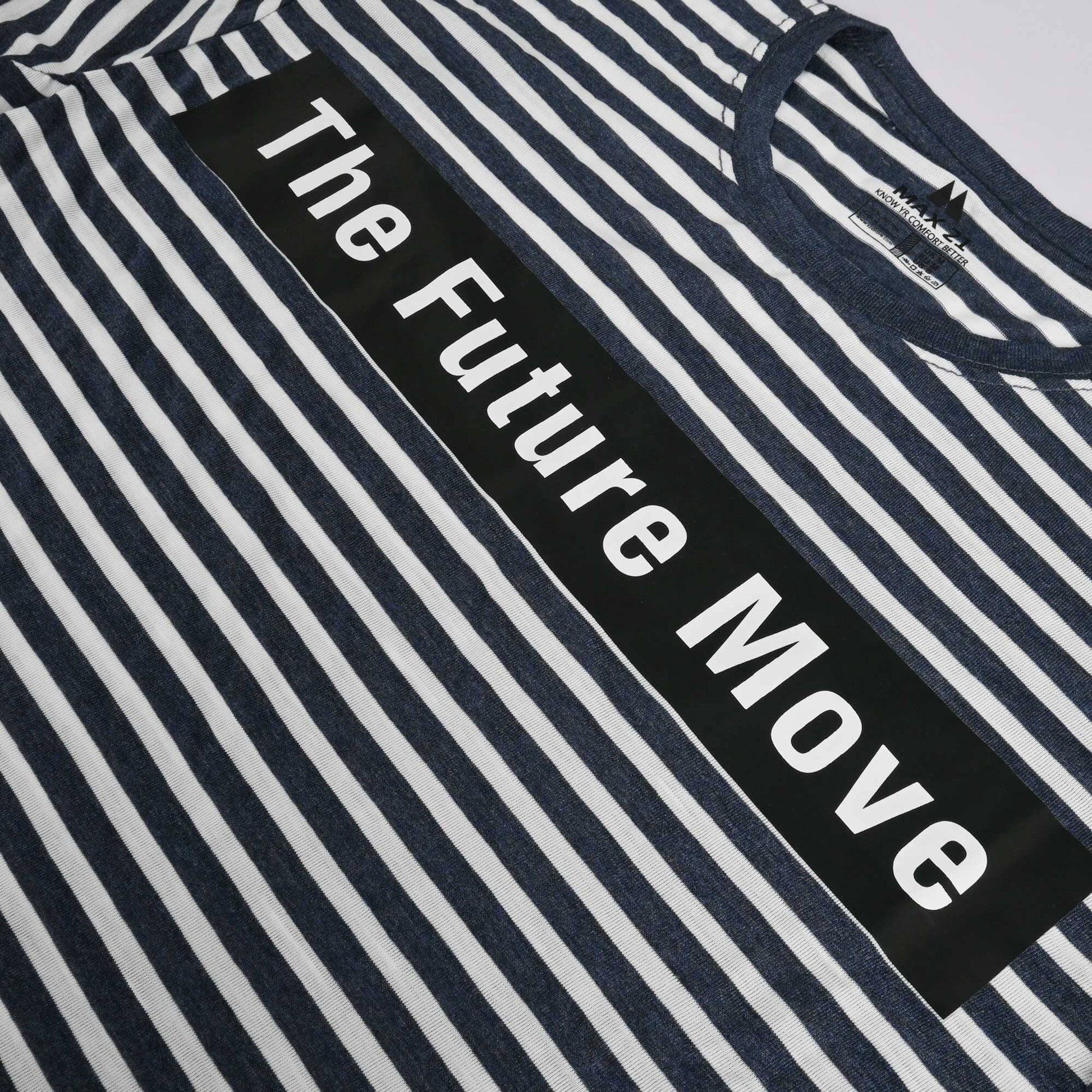Max 21 Men's Future Move Printed Stripes Style Short Sleeve Tee Shirt Men's Tee Shirt SZK 