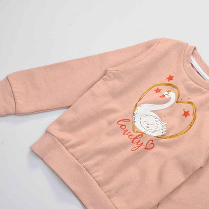 Lyallpur Girl's Flamingos Lovely Printed Sweat Shirt Girl's Sweat Shirt LFS 
