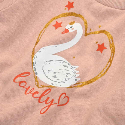 Lyallpur Girl's Flamingos Lovely Printed Sweat Shirt Girl's Sweat Shirt LFS 