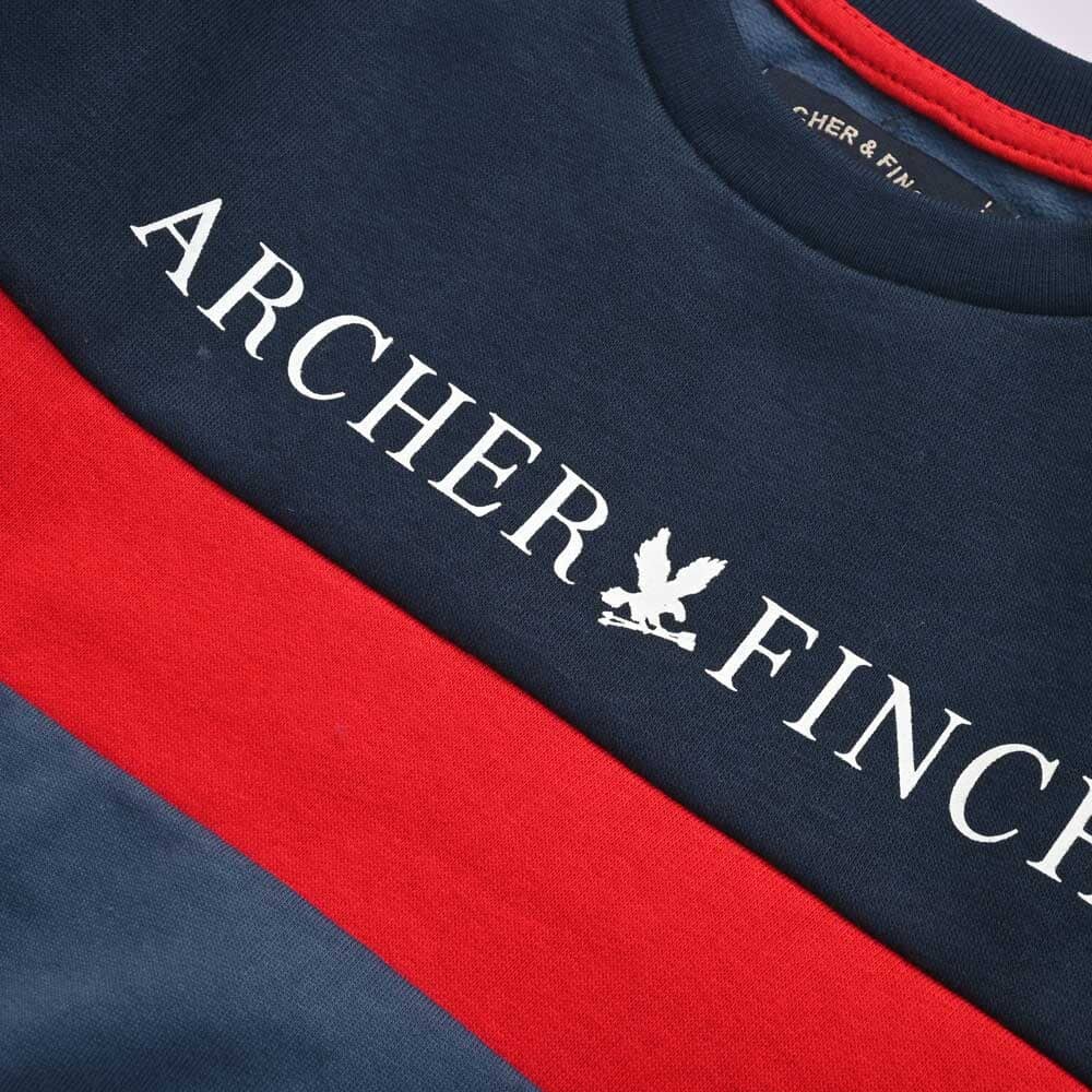 Archer & Finch Kid's Panel Design Logo Printed Sweat Shirt Boy's Sweat Shirt LFS 