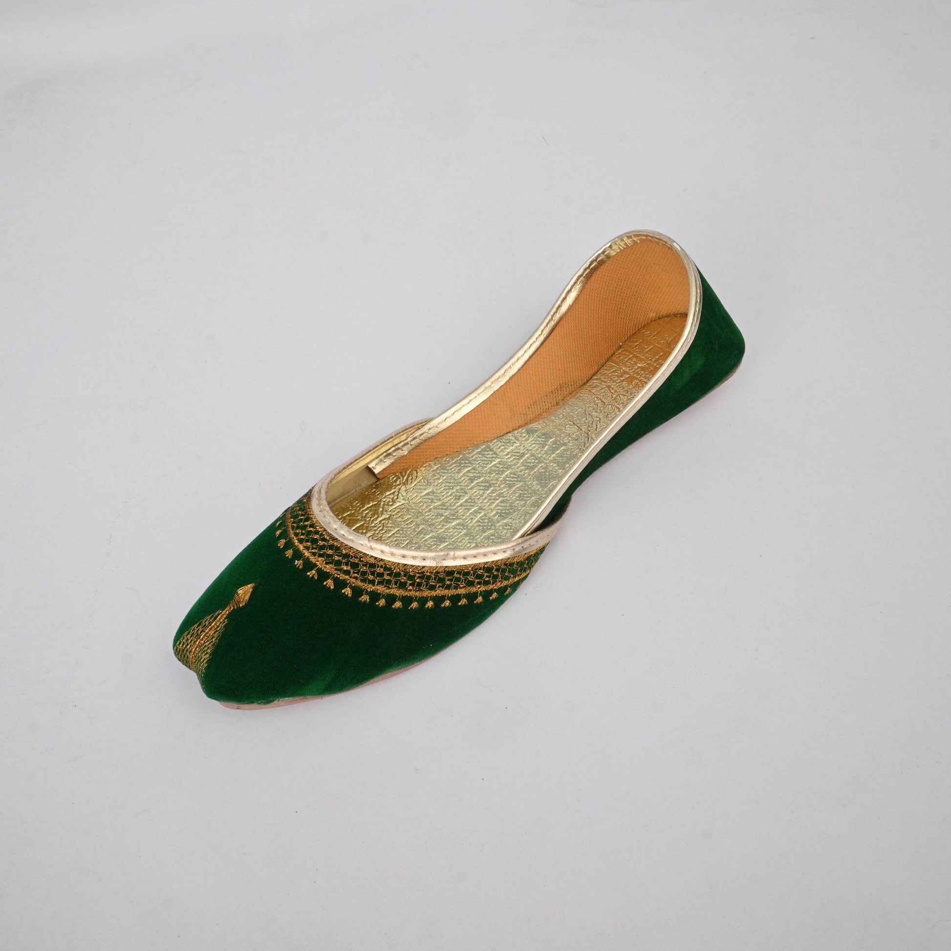 Women's Abbotsford Hand Made Tilla Thread Embroidered Velvet Khussa Women's Shoes SNAN Traders 