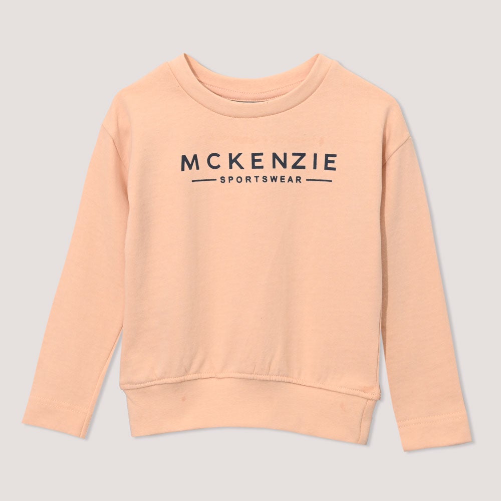 Kid's Mckenzie Fainix Long Sleeve Printed Fleece Sweatshirt Boy's Sweat Shirt Haider Traders Peach 0-3 Months 