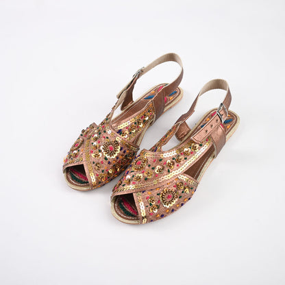 Women's Vaslui Embellishment Design Peshwari Chappal Women's Shoes SNQ Ross Gold EUR 36 