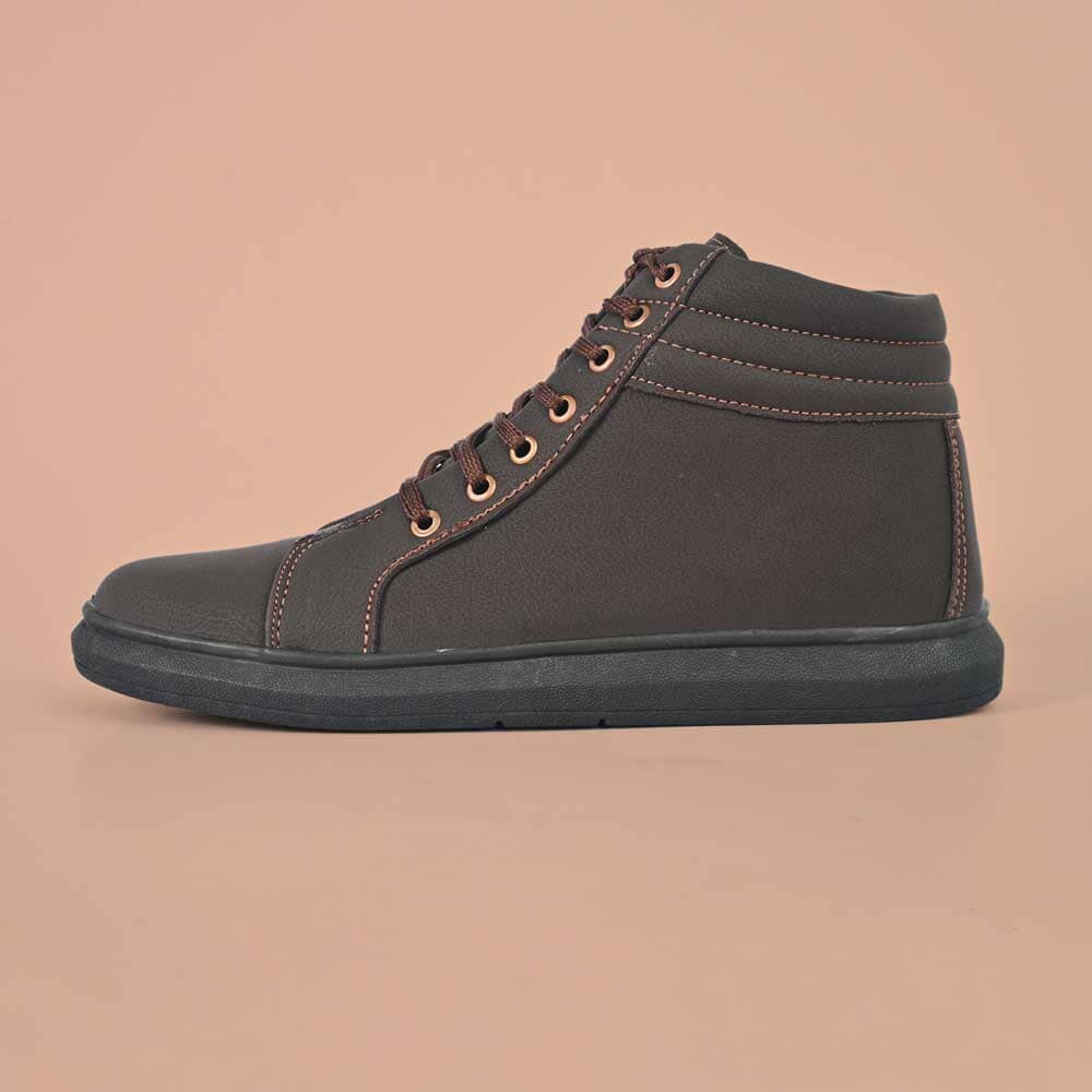 Men's Regina Faux Leather Long Sneakers Shoes Men's Shoes SNAN Traders Chocolate EUR 39 